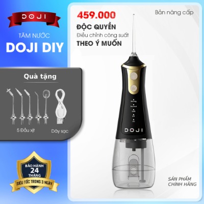 Tăm Nước DOJI Cao Cấp Chính Hãng – Công Suất Mạnh, Chống Nước IPX7, Tặng Kèm Vòi & Cáp Sạc