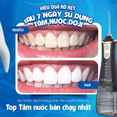 Tăm Nước DOJI Cao Cấp Chính Hãng – Công Suất Mạnh, Chống Nước IPX7, Tặng Kèm Vòi & Cáp Sạc - Ảnh 2