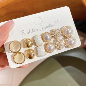 Bộ bông tai 12 viên ngọc trai tròn&hellip;