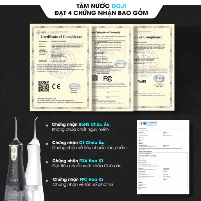 Tăm Nước DOJI Cao Cấp Chính Hãng – Công Suất Mạnh, Chống Nước IPX7, Tặng Kèm Vòi & Cáp Sạc - Ảnh 4