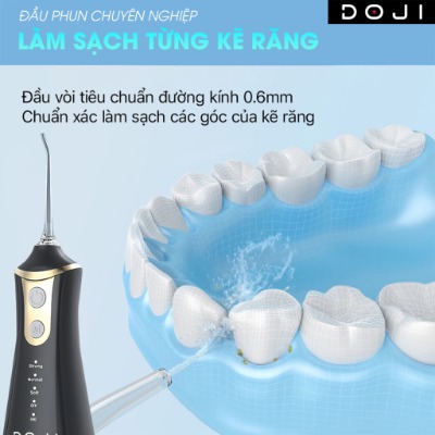 Tăm Nước DOJI Cao Cấp Chính Hãng – Công Suất Mạnh, Chống Nước IPX7, Tặng Kèm Vòi & Cáp Sạc - Ảnh 5