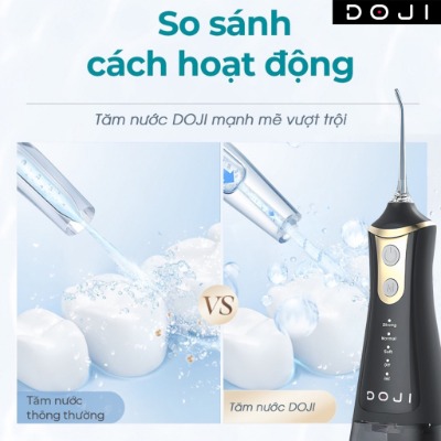 Tăm Nước DOJI Cao Cấp Chính Hãng – Công Suất Mạnh, Chống Nước IPX7, Tặng Kèm Vòi & Cáp Sạc - Ảnh 6