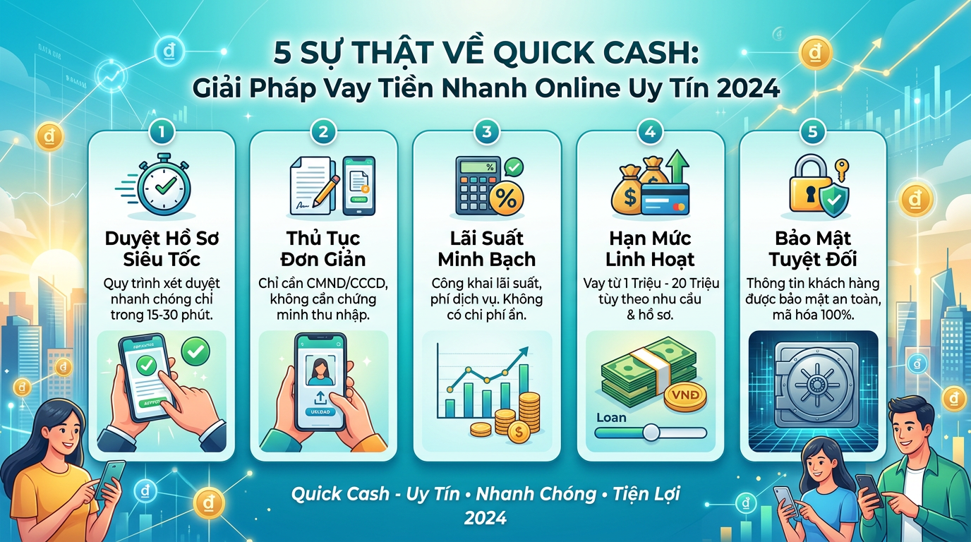 5 Sự Thật Về Quick Cash: Giải Pháp Vay Tiền Nhanh Online Uy Tín 2024