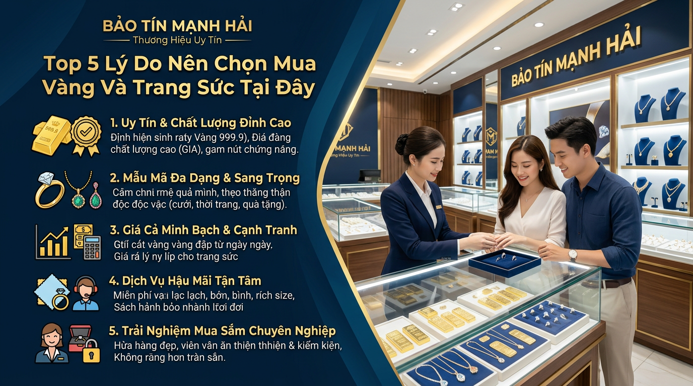 Bảo Tín Mạnh Hải: Top 5 Lý Do Nên Chọn Mua Vàng Và Trang Sức Tại Đây