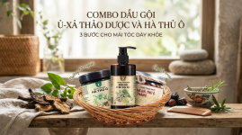 Combo Dầu Gội / Ủ-Xả Thảo Dược Và Hà Thủ Ô: 3 Bước Cho Mái Tóc Dày Khỏe