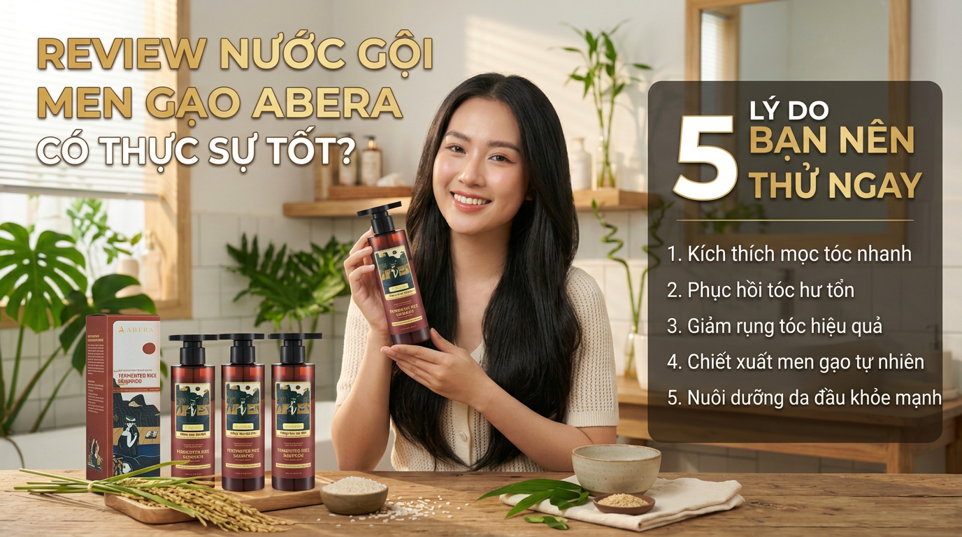 Review Nước Gội Men Gạo Abera Có Thực Sự Tốt? 5 Lý Do Bạn Nên Thử Ngay