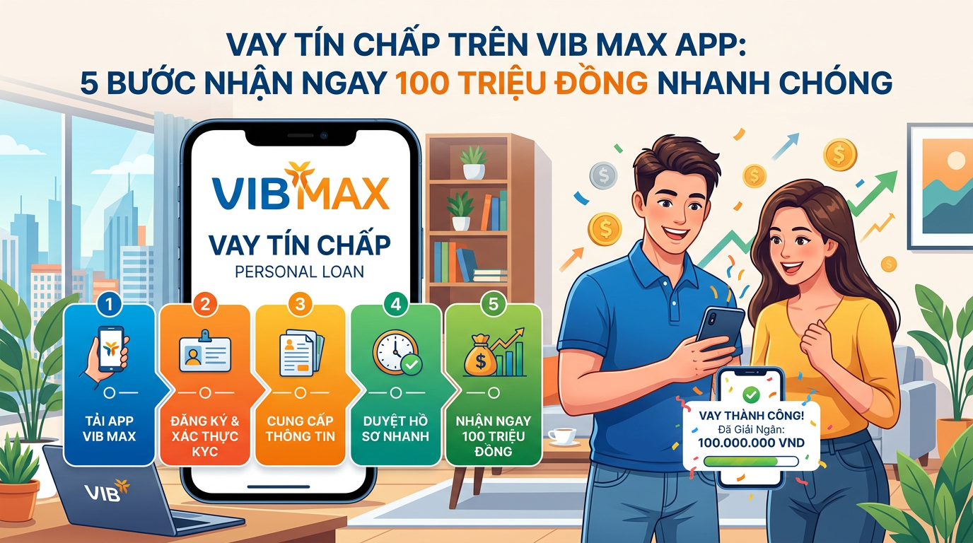 Vay Tín Chấp Trên VIB Max App: 5 Bước Nhận Ngay 100 Triệu Đồng Nhanh Chóng