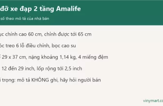 Đồ họa thông số giá đỡ xe đạp 2 tầng Amalife