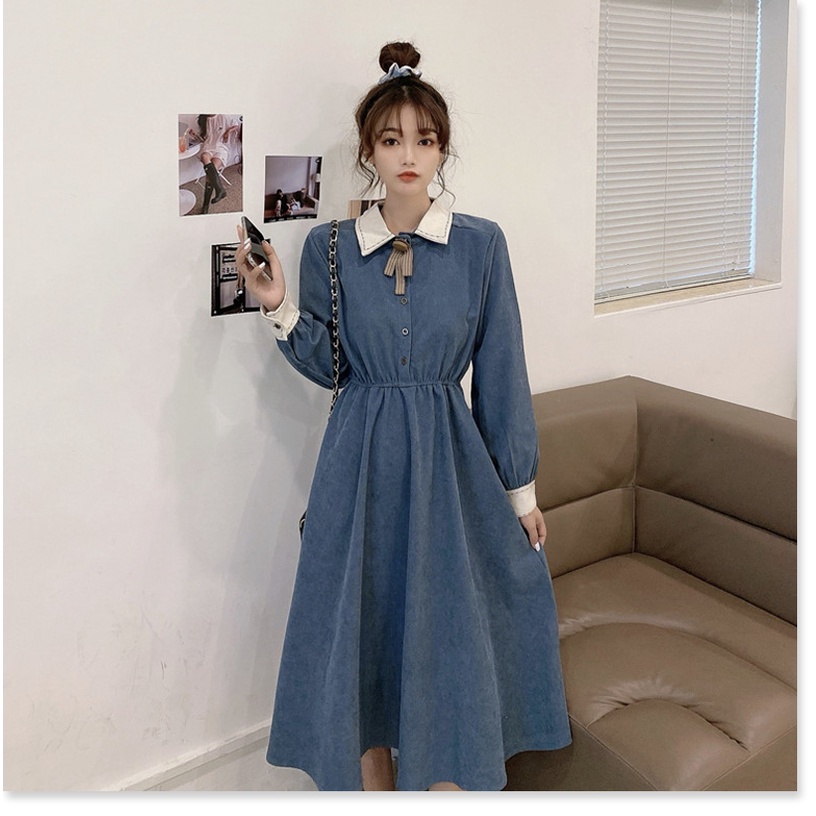 (Sẵn đen, Freesize) Váy Dài Tay Đỏ Của Phụ Nữ Mùa Xuân Và Mùa Thu Năm 2021 Mới Của Pháp Cổ Điển Eo Nhỏ Tính Khí - Ảnh 9