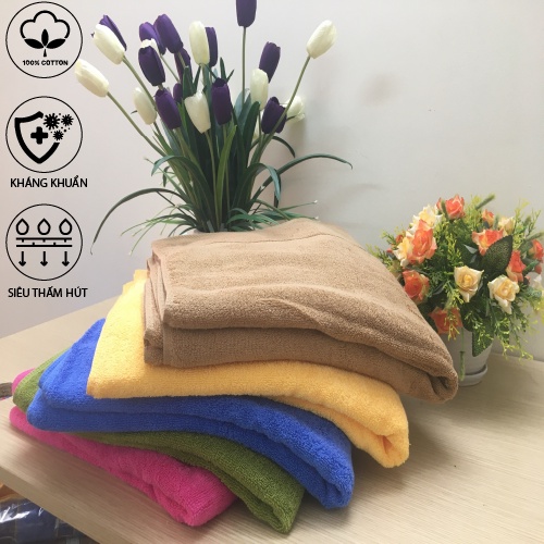 Combo 3 Khăn mặt, 1 Khăn tắm cotton cao cấp gia đình 3 người - 70x140cm & 30x50cm - 400g & 60g - Xưởng dệt Việt Nam0 - Ảnh 3