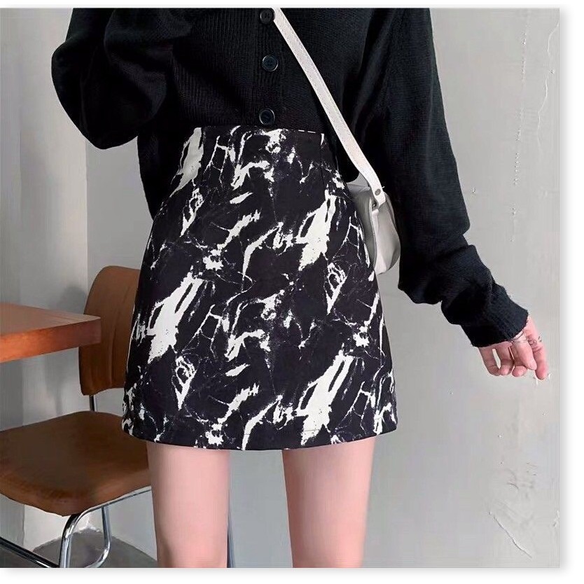 {Sẵn 3xl, dáng dài) Chân váy vân đá dáng chữ A hot hit - - Ảnh 3