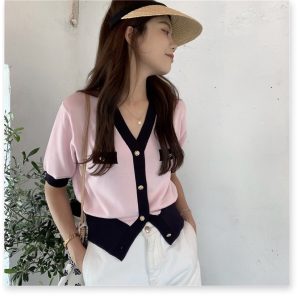 (Sẵn trắng, XL) Áo Đan Len Cổ Chữ V Dành&hellip;
