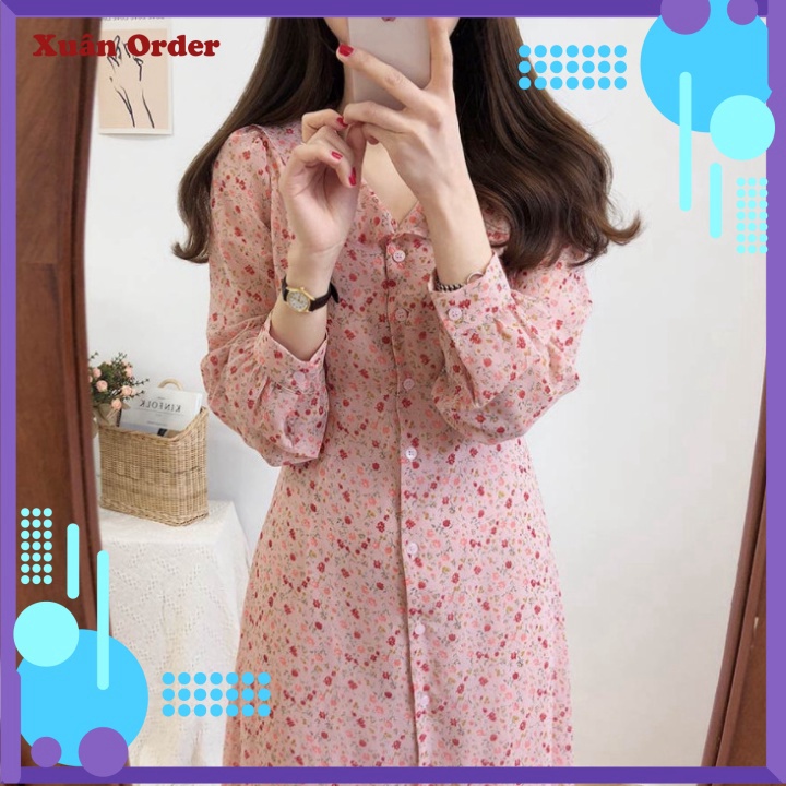 (Sẵn XL, hồng) Váy dài voan hoa - Hàng Quảng Châu - SKU191121X159 - Ảnh 3