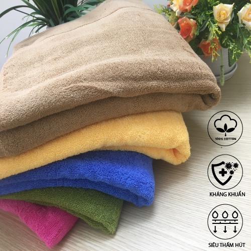 Combo 3 Khăn mặt, 2 Khăn tắm cotton cao cấp gia đình 3 người - 70x140cm & 30x50cm - 400g & 65g - Xưởng dệt Việt Nam0 - Ảnh 4