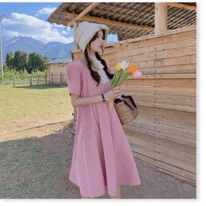(Sẵn 3Xl(75-80kg) Váy tiểu thư bigsize ngắn tay có dây&hellip;