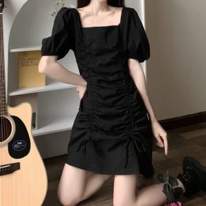 (Sẵn đen, 2XL [70-80kg]) váy dây rút