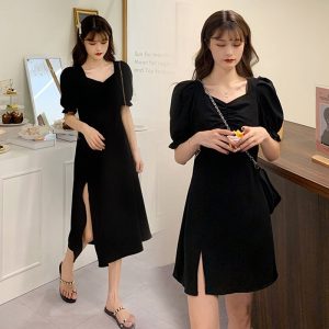 (Sẵn đen dài, 2XL (67-75kg) váy dài giản dị sexy&hellip;