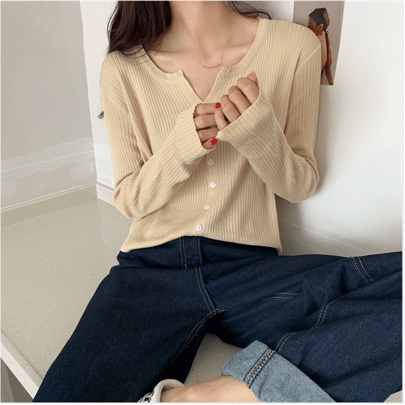 (Sẵn 3XL (75-85 kg) Áo Len Mỏng Dệt Kim Bên Ngoài Áo Khoác Phụ Nữ - Ảnh 4
