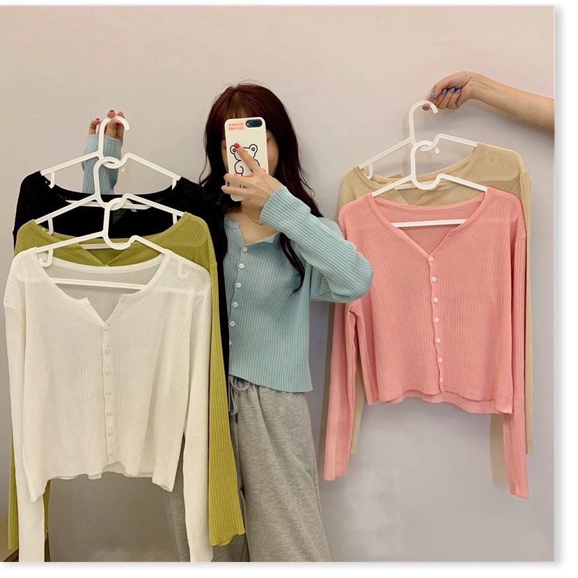 (Sẵn 3XL (75-85 kg) Áo Len Mỏng Dệt Kim Bên Ngoài Áo Khoác Phụ Nữ - Ảnh 5