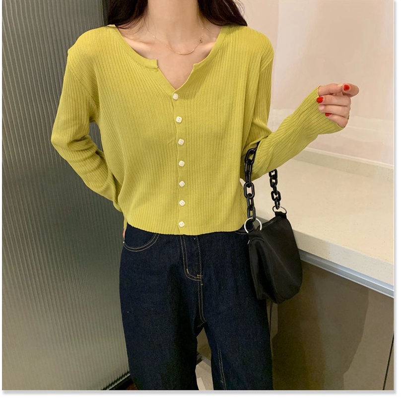 (Sẵn 3XL (75-85 kg) Áo Len Mỏng Dệt Kim Bên Ngoài Áo Khoác Phụ Nữ - Ảnh 6