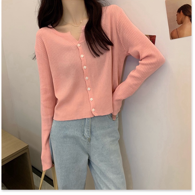 (Sẵn 3XL (75-85 kg) Áo Len Mỏng Dệt Kim Bên Ngoài Áo Khoác Phụ Nữ - Ảnh 7
