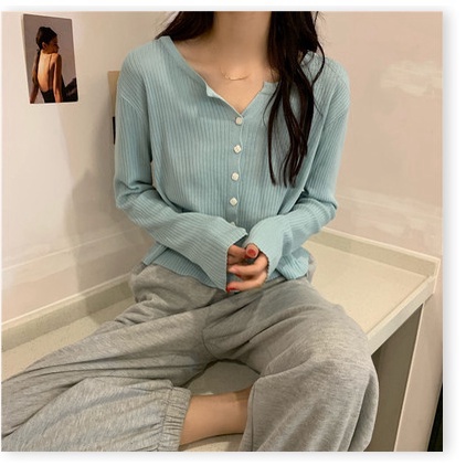 (Sẵn 3XL (75-85 kg) Áo Len Mỏng Dệt Kim Bên Ngoài Áo Khoác Phụ Nữ - Ảnh 8