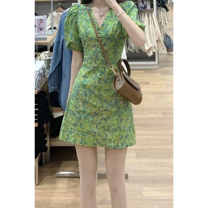 (Sẵn 2XL, có ảnh thật) Váy voan hoa cổ chữ V - Ảnh 6