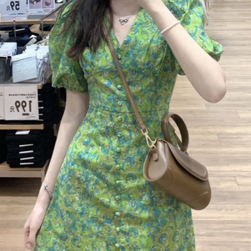 (Sẵn 2XL, có ảnh thật) Váy voan hoa cổ chữ V - Ảnh 7