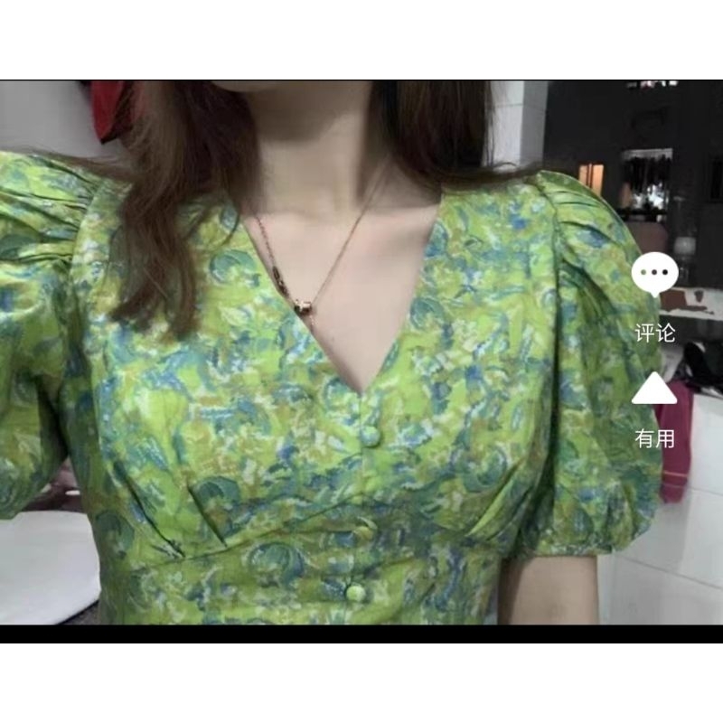 (Sẵn 2XL, có ảnh thật) Váy voan hoa cổ chữ V - Ảnh 9