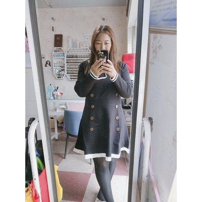 {Sẵn Đen, 4Xl (83kg_90kg} Váy len cổ vest dài váy 84-87cm - Ảnh 7