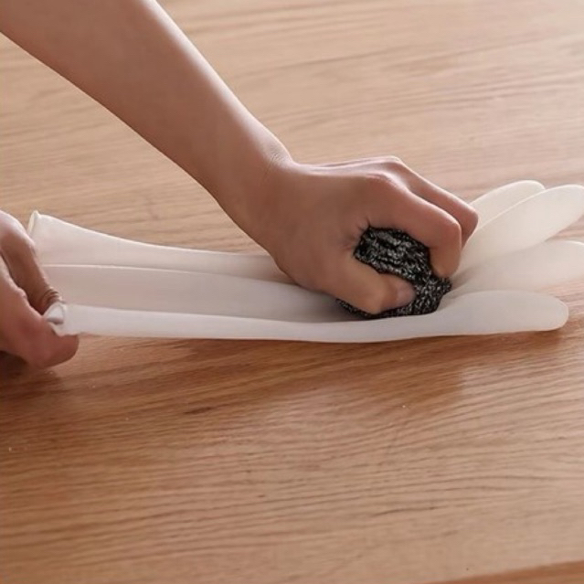 Găng Tay Cao Su Siêu Dai Siêu Bền (Màu Trắng) - Găng Tay Rửa Bát, Làm Bếp, Dọn Dẹp Nhà Cửa Bảo Vệ Da Tay - Ảnh 6