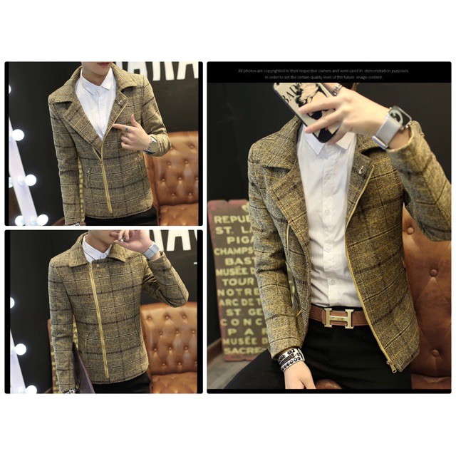 (Sẵn) Áo vest nam dạ kẻ dáng ngắn kéo khoá mặc được nhiều kiểu thời trang Hàn Quốc - XN08 - Ảnh 5