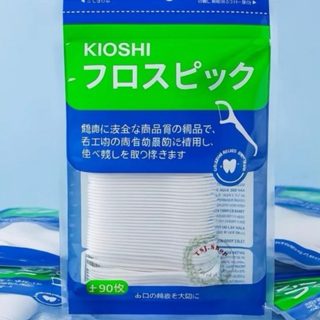Tăm Chỉ Nha Khoa Kioshi Chính Hãng (Gói 90 Cây) - Tăm Chỉ Kẽ Răng Sợi Siêu Bền, Làm Sạch Sâu, Ngừa Sâu Răng Vệ Sinh Răng