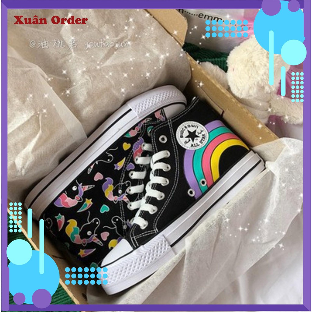 {Xả Kho Lỗ, sz 36} Giày cao cổ kỳ lân Unicorn siêu dễ thương -3 ảnh thật cuối - Ảnh 2