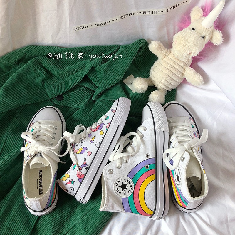 {Xả Kho Lỗ, sz 36} Giày cao cổ kỳ lân Unicorn siêu dễ thương -3 ảnh thật cuối - Ảnh 3