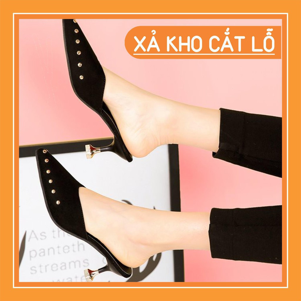 Gót 7 cm có ảnh thật - Giày cao gót baotou đinh tán Hàng có sẵn - Ảnh 8