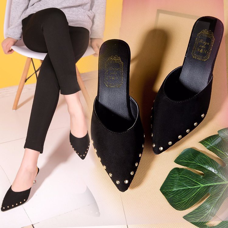 Gót 7 cm có ảnh thật - Giày cao gót baotou đinh tán Hàng có sẵn - Ảnh 9