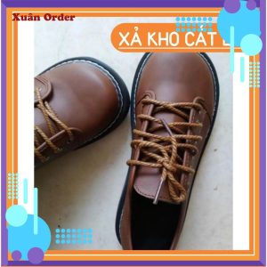 Giày ulzzang da lì dây tròn (ảnh thật ở cuối)