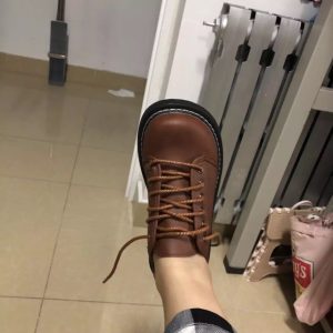 Giày ulzzang da lì dây tròn (ảnh thật ở cuối)