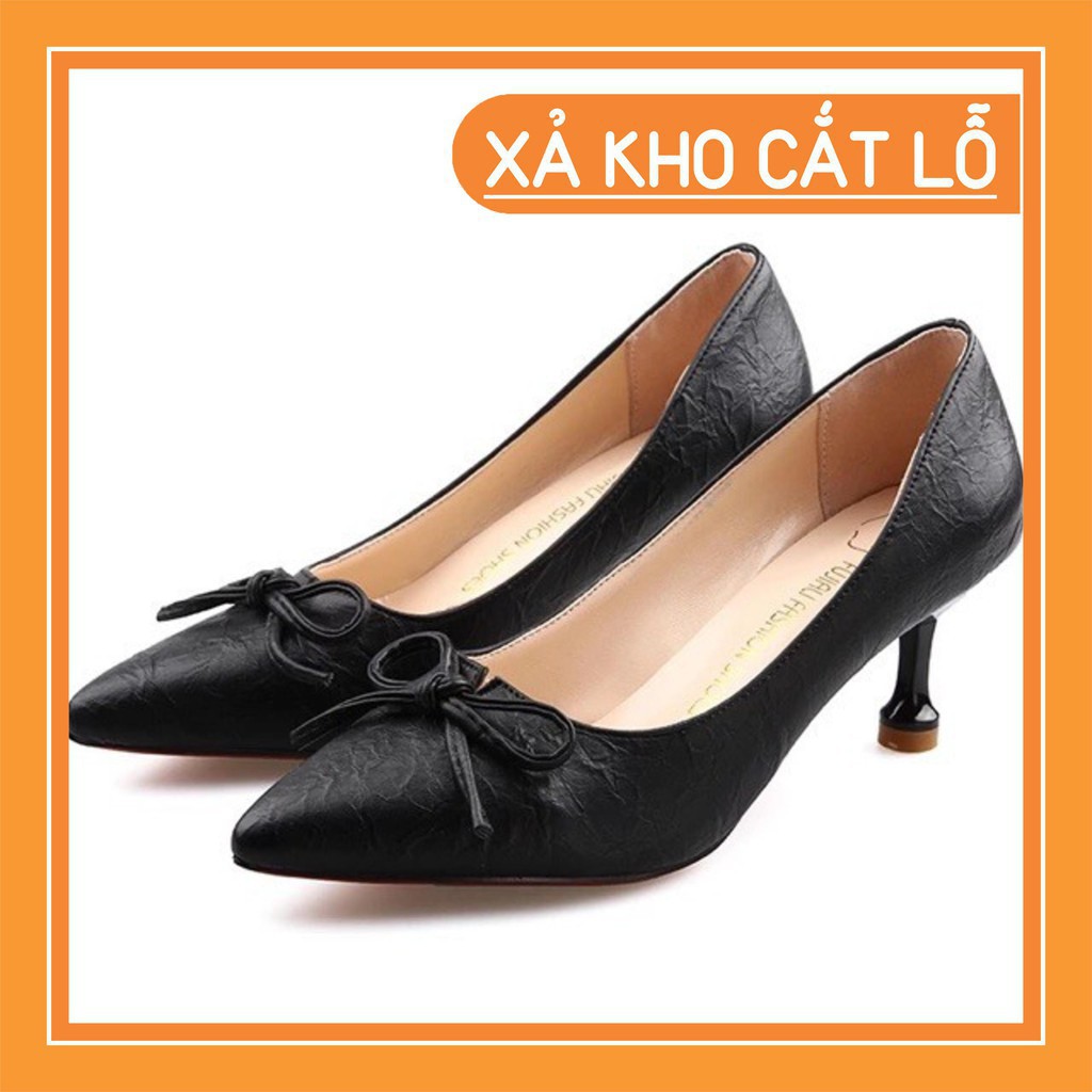 Giày cao gót thắt nơ mũi nhọn - Ảnh 3