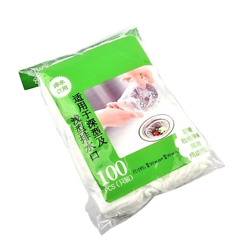 Set 100 Chiếc Túi Lọc Rác Bồn Rửa Chén, Túi Lưới Lọc Rác Bồn Rửa Bát Thông Minh - Giữ Vệ Sinh Sạch Sẽ, Chống Nghẹt Tóc