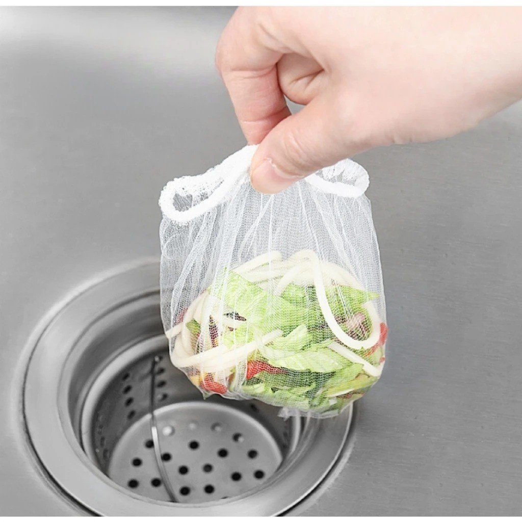 Set 100 Chiếc Túi Lọc Rác Bồn Rửa Chén, Túi Lưới Lọc Rác Bồn Rửa Bát Thông Minh - Giữ Vệ Sinh Sạch Sẽ, Chống Nghẹt Tóc - Ảnh 4