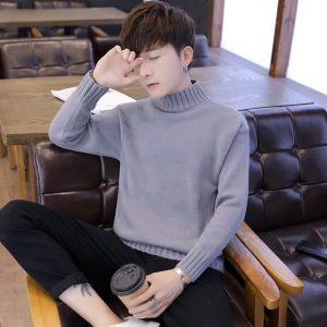 Áo len nam trơn cổ lọ thấp lót nỉ hàng&hellip;