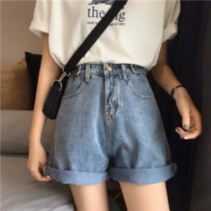 Quần shorts jean ống rộng
