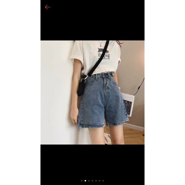 Quần shorts jean ống rộng - Ảnh 5