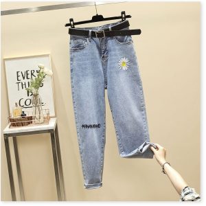 Quần jean quần dài rộng thẳng quần cà rốt bố