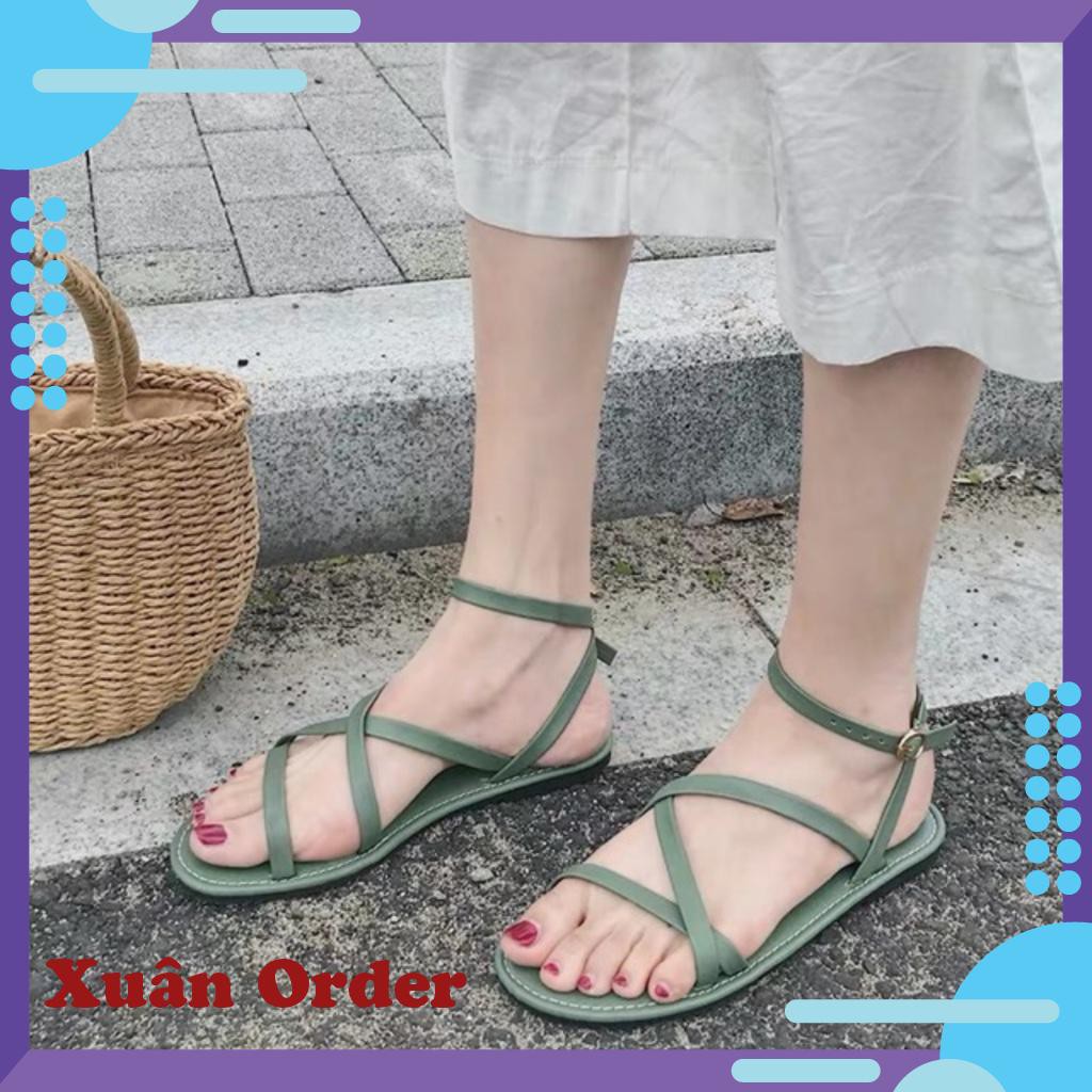 (Sẵn xanh, sz 38) Dép Sandals đan dây / Dép cao gót quai mỏng, quai chéo ulzzang