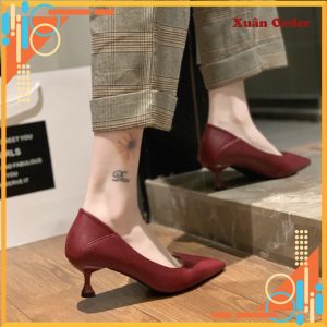 (Sẵn đỏ, sz 40) Giày cao gót da mềm 5&hellip;