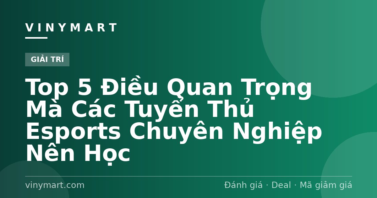 Top 5 Điều Quan Trọng Mà Các Tuyển Thủ Esports Chuyên Nghiệp Nên Học
