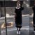 {Sẵn M (40-50kg} Váy len có mũ viền trắng
